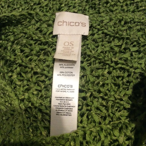 Chico’s green knit poncho one size - Picture 4 of 4